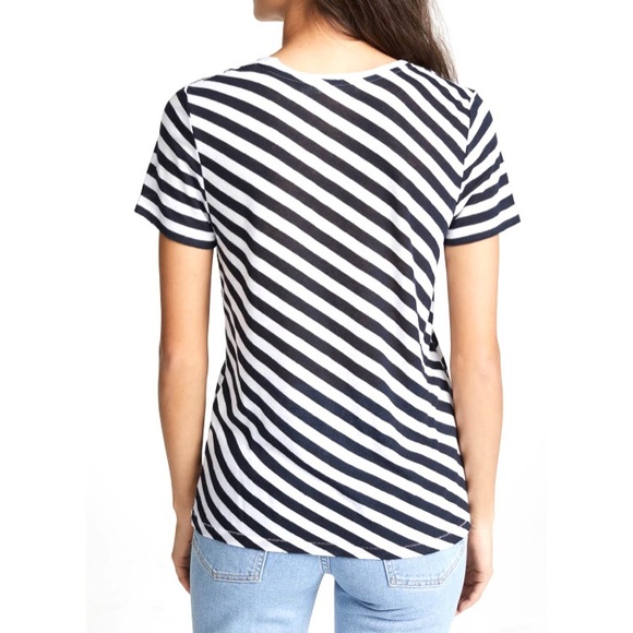 RAG & BONE | Laila Tee in Navy and White Stripe - Picture 2 of 5